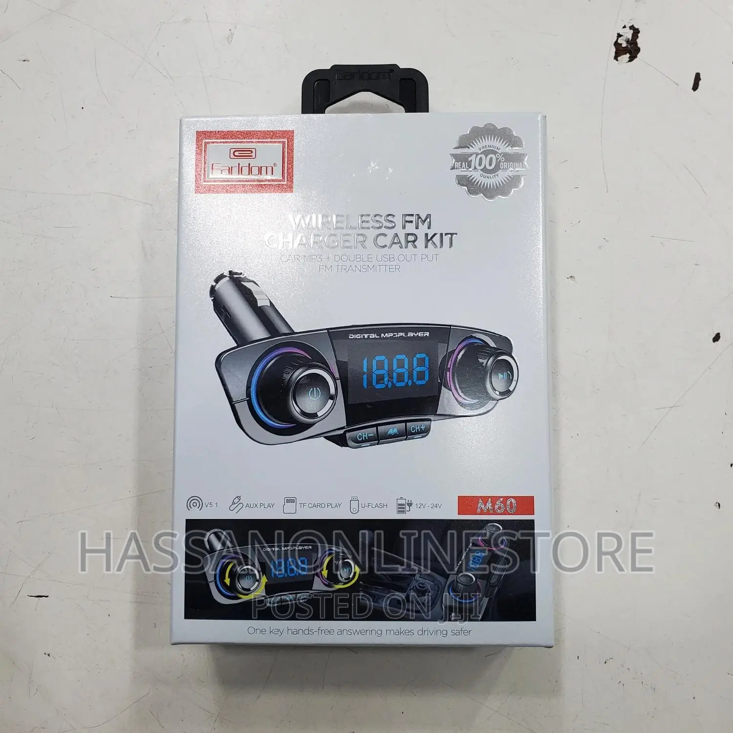 Earldom Et-M60, Bluetooth, Usb, 5v/2.0a Fm Transmitter