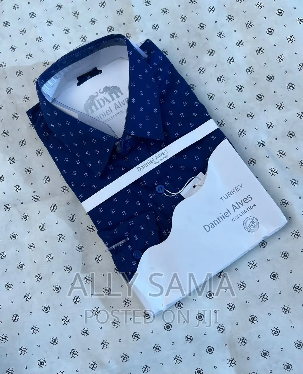 Mens Shirt Darkblue Cotton
