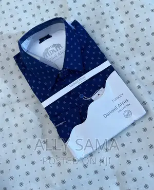 Mens Shirt Darkblue Cotton