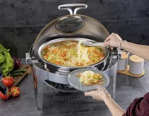 Chafing Dish Rolltop Round Silver 6L