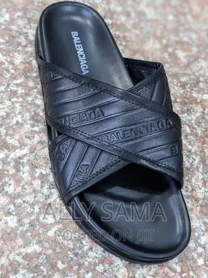 BALENCIAGA Original Black Material Leather