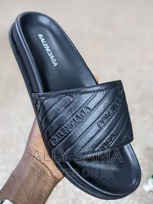 BALENCIAGA Original Black Material Leather