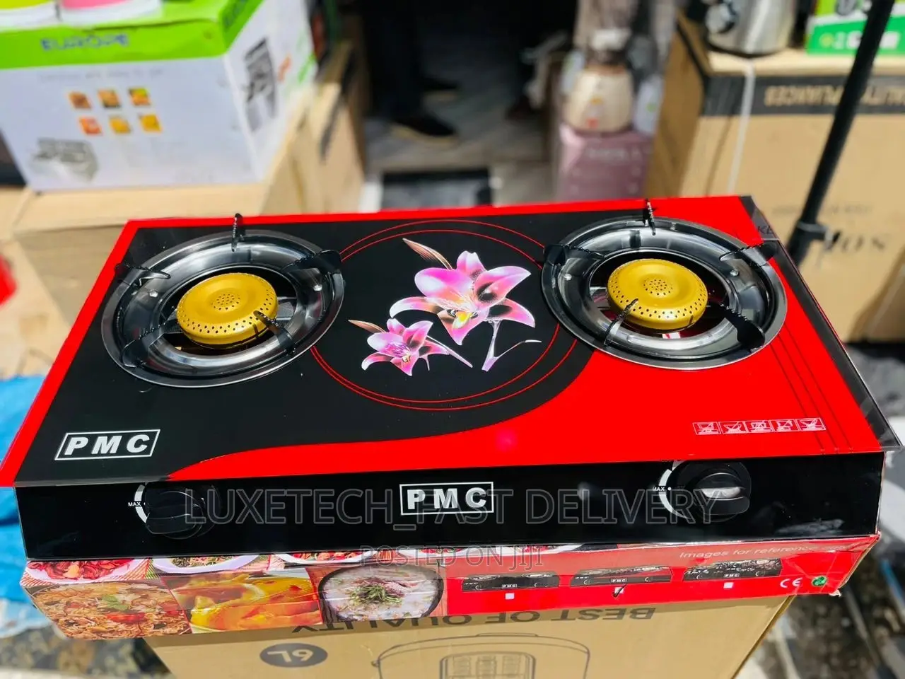 PMC Gas Stove 2 Burners Glass Design