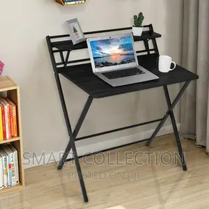Small Desk With Shelf, Foldable Table Without Assembly