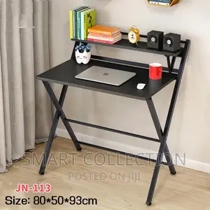 Small Desk With Shelf, Foldable Table Without Assembly