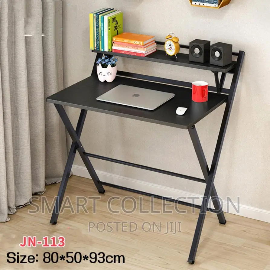 Small Desk With Shelf, Foldable Table Without Assembly