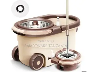 Spin Mop With Bucket, Stainless Steel Wringer and Mop Hat