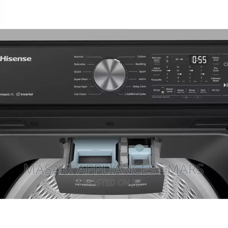 New Hisense 18kg Top Loader With Wifi Titanium Silver | WT5T