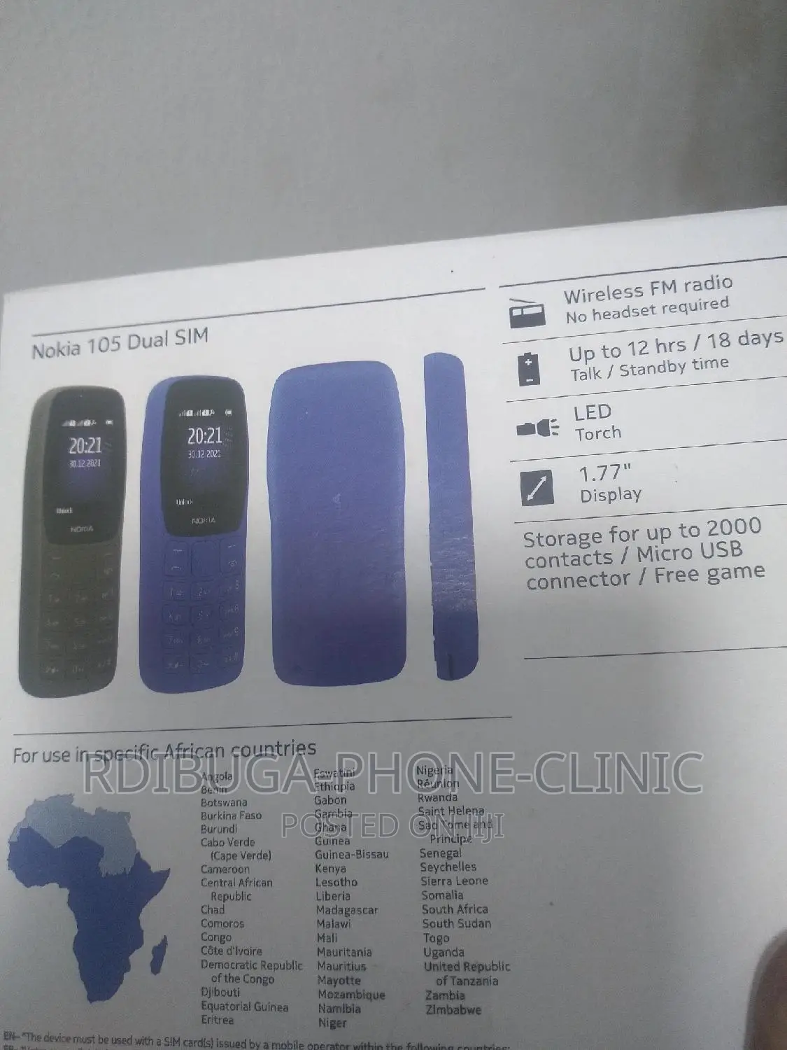 New Nokia 105 Black