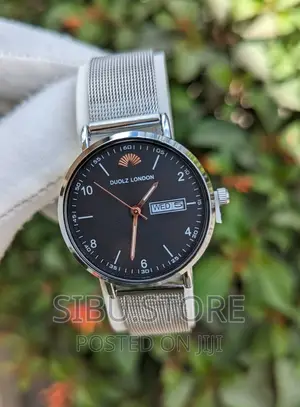 Full Silver Black Dial Watch
