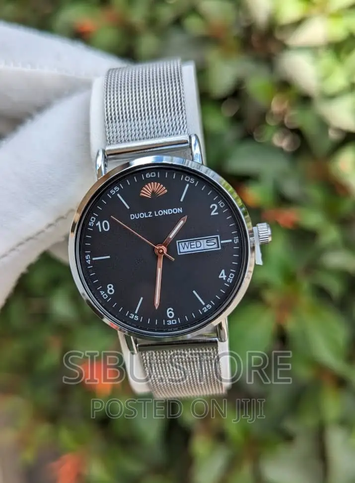 Full Silver Black Dial Watch