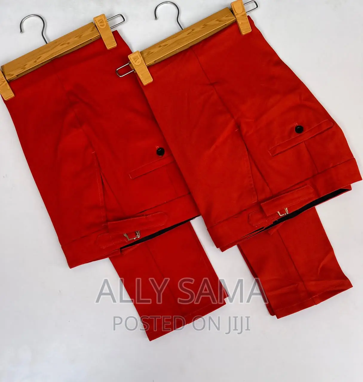 Mens Trousers Red Material Cotton Original