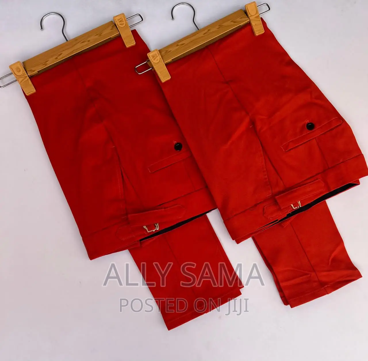 Mens Trousers Red Material Cotton Original