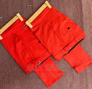 Mens Trousers Red Material Cotton Original