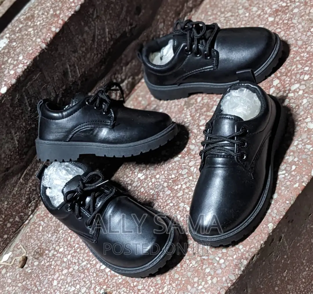 Girls School Shoes Black Full