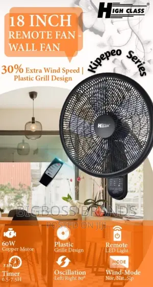 High Class Wall Remote Fan Inch 18