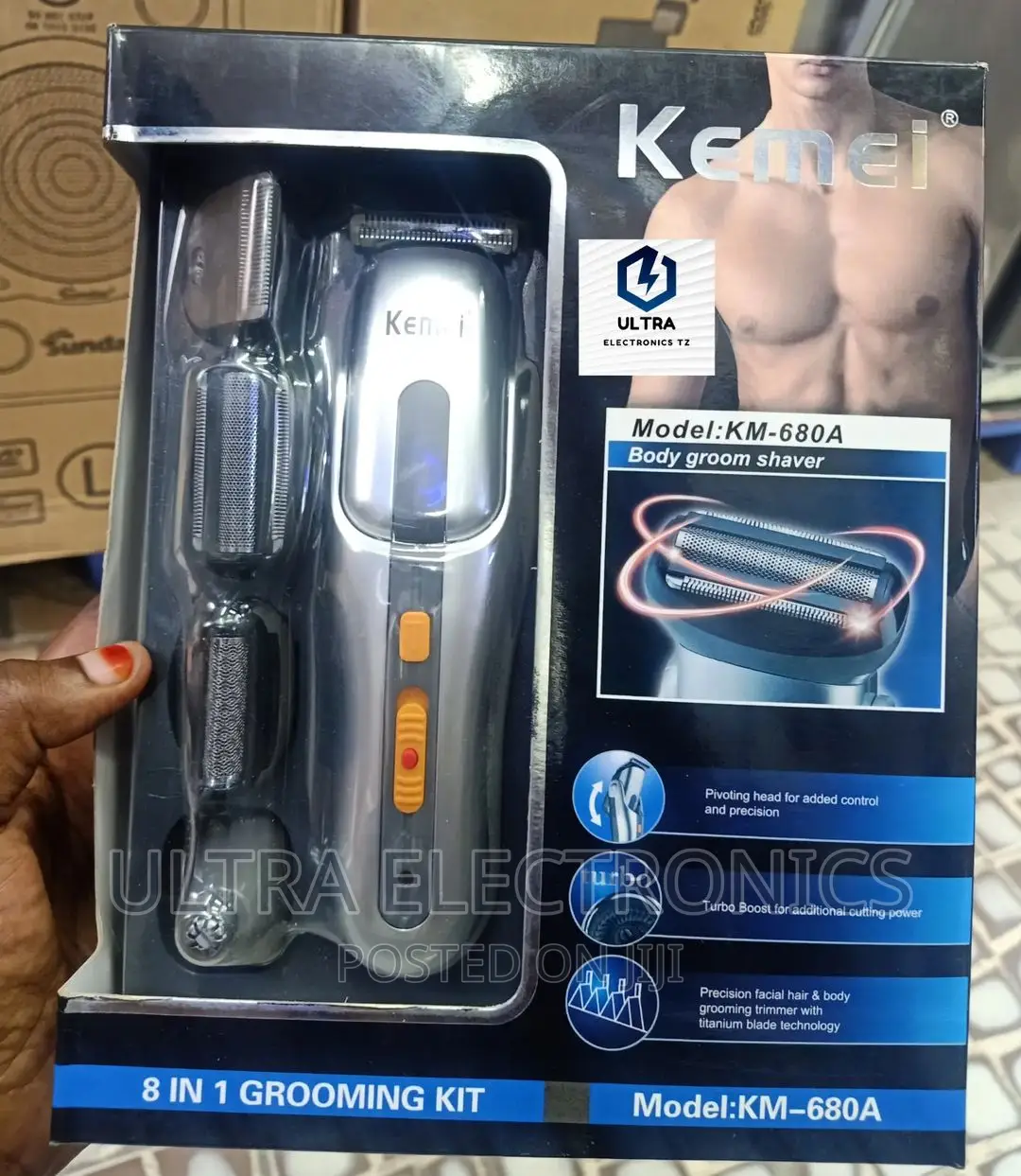 KEMEI PROFESSIONAL Wireless Hair Clipper and Shaver. 8 in 1