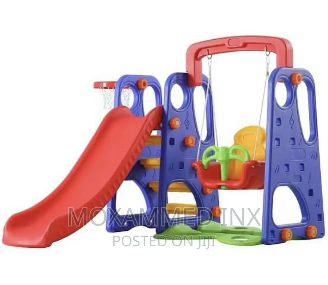 Swing and Slide 3 in 1 for Kids With Basketball Hoop