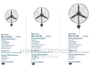 Industrial Wall Fan 20,26,30 Diameter