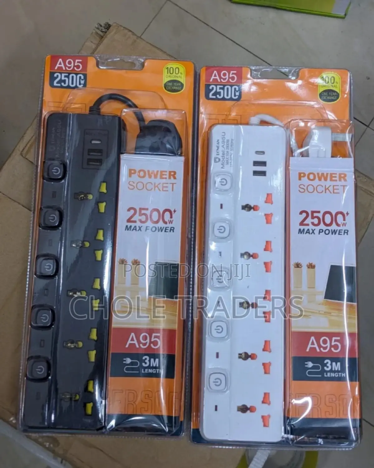 5-ways Power Socket 2-usb Ports