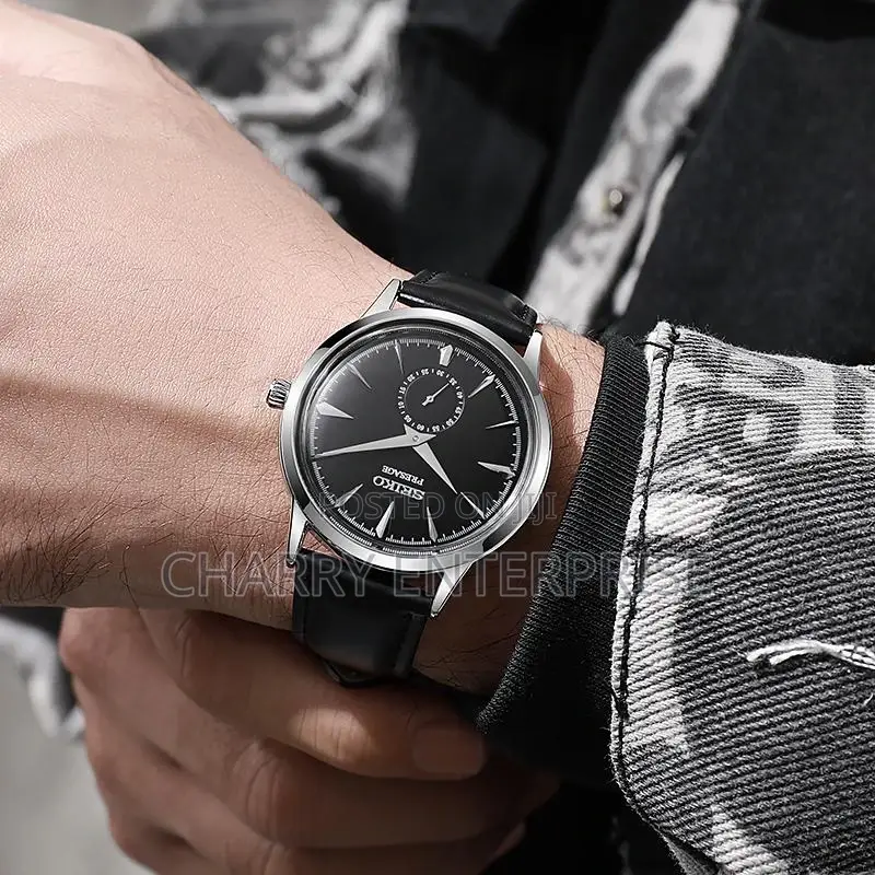 SEIKO Water Resistant Watch With Smooth Leather Belt