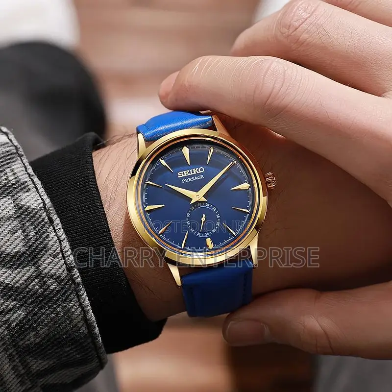 SEIKO Water Resistant Watch With Smooth Leather Belt