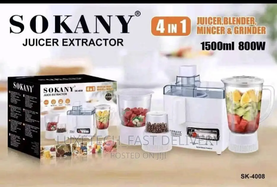 Sokany Juice Extractor Food Processor Blender Grinder 4 in 1