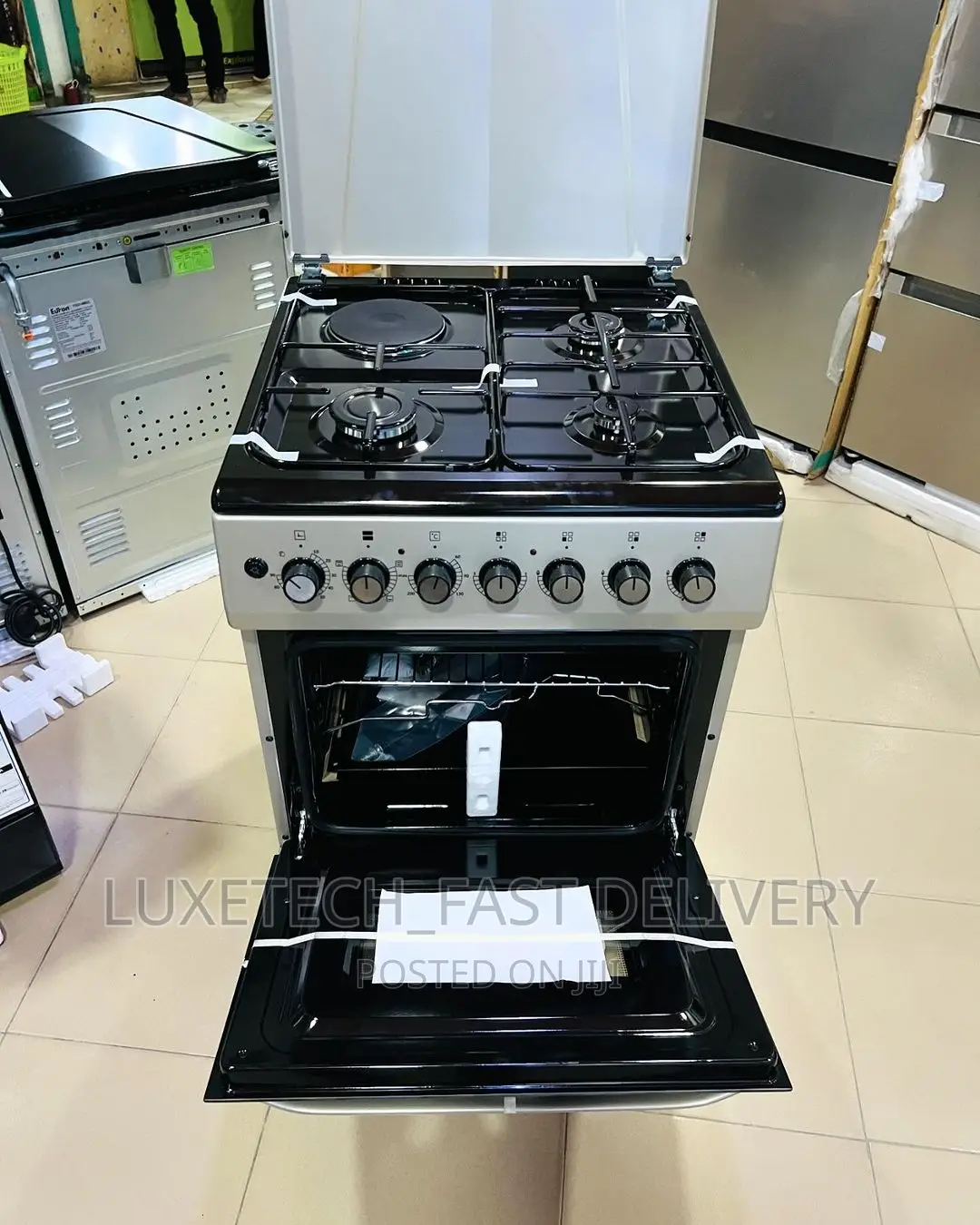 Euron Cooker 3 Gas + 1 Electric Burner + Electric Oven 60×60