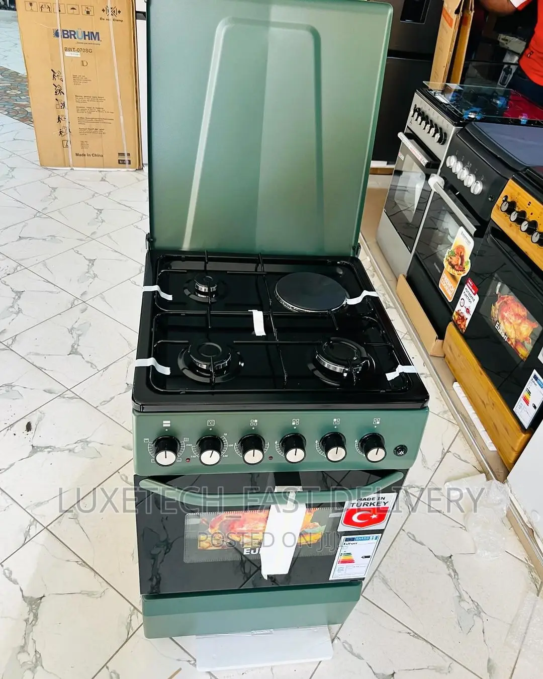 Euron Cooker 3 Gas 1 Electric Plate With Electric Oven 50×50