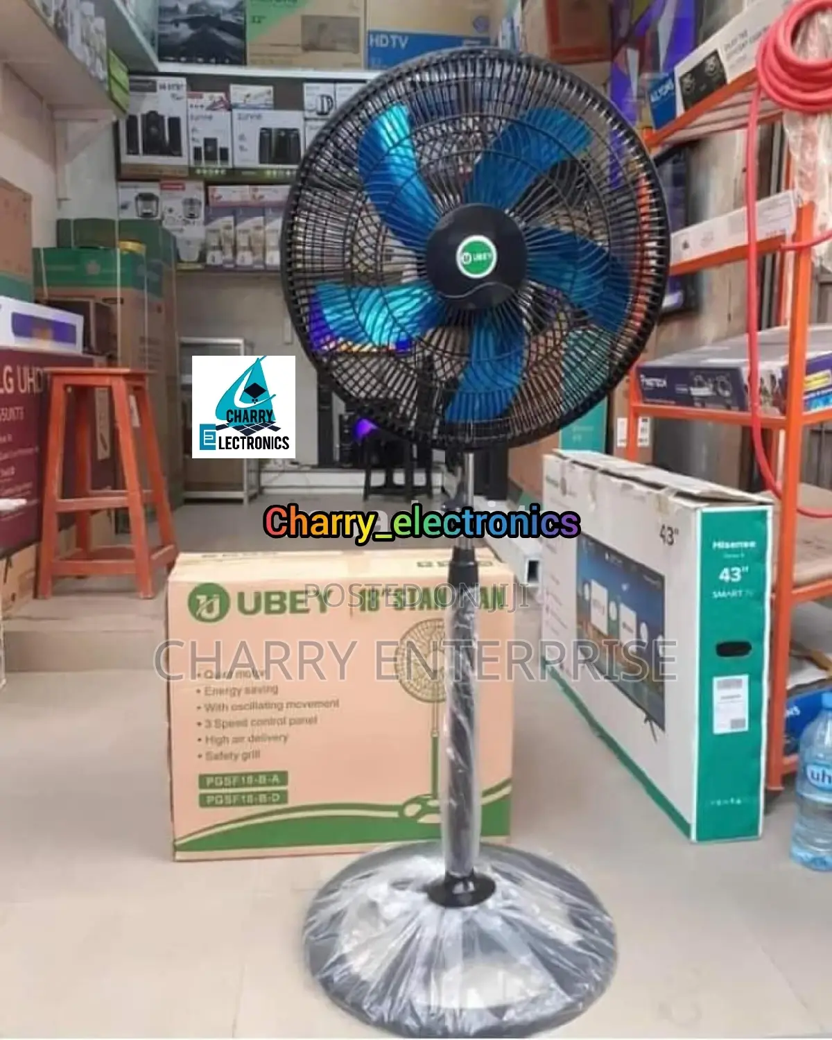 UBEY Stand Fan Size 18"With Quiet Motor