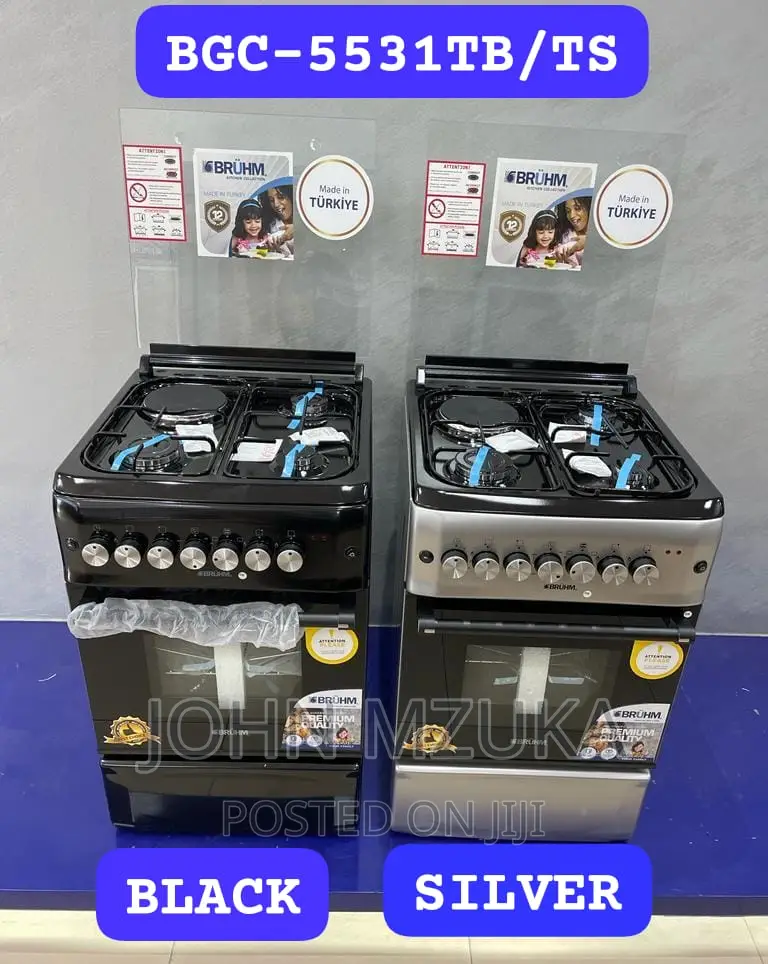 Bruhm Jiko 50*60, Jiko Moja Umeme,3 Gas Na Oven