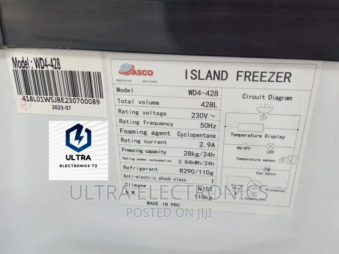 ASCO Showcase Island Freezer Yenye Lita 428 MADE IN P.R.C