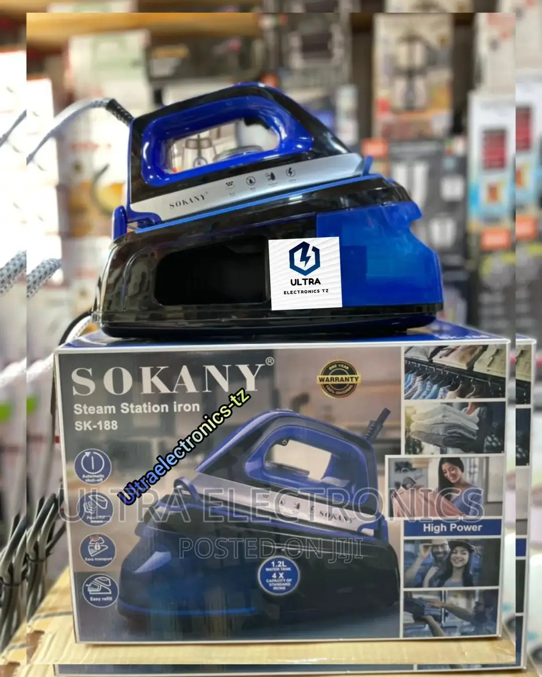SOKANY High Power Steam Station Iron With Water Tank of 1.2L