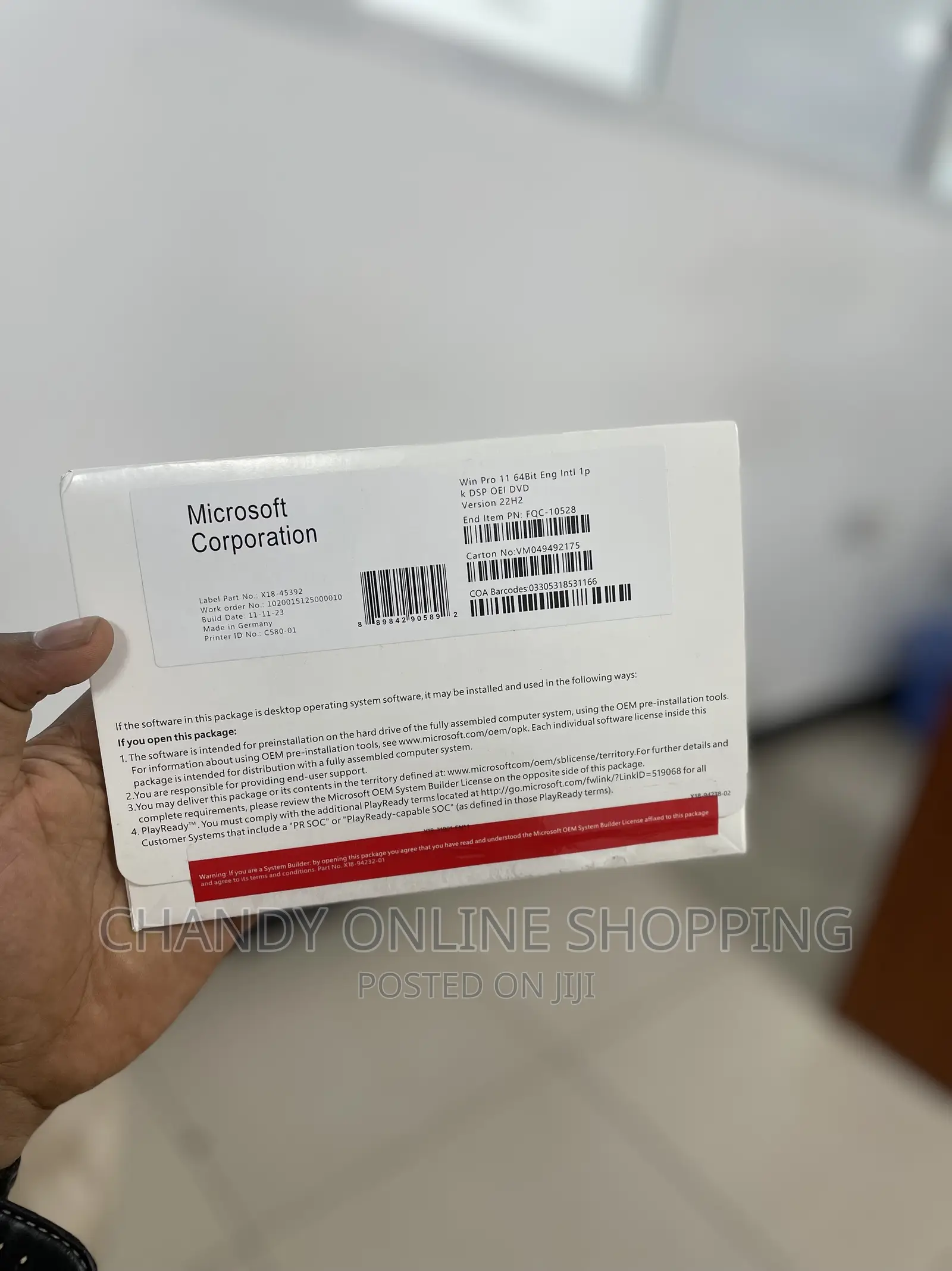 Microsoft Window 11 Pro 64bit Eng Intl 1p