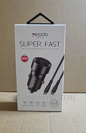 Yesido Y55 With Double Type-C/Usb-C Port Line Car Charger