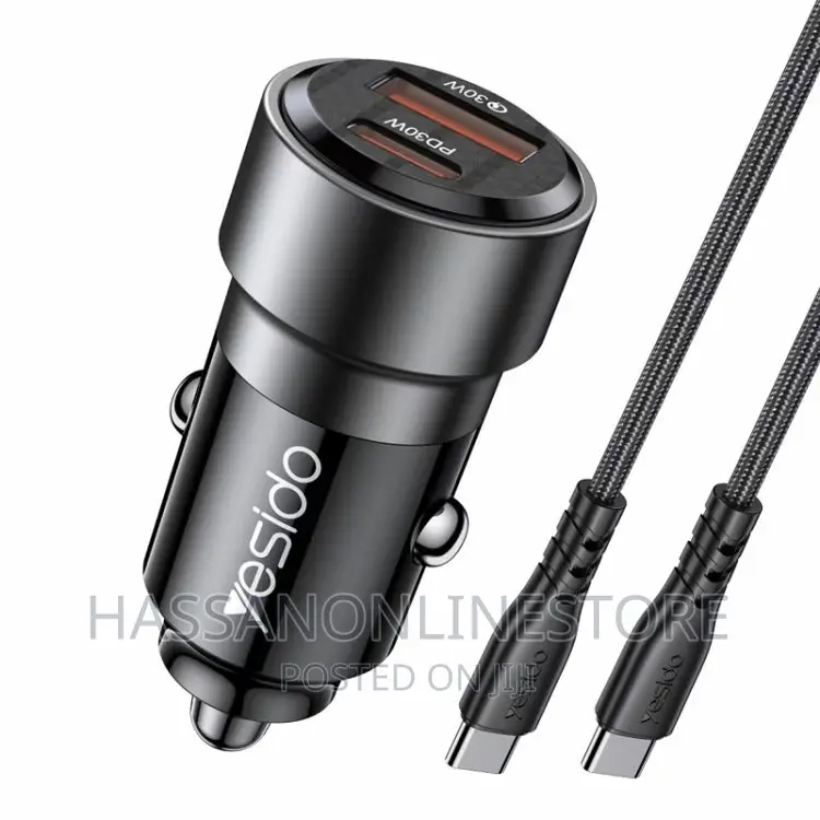 Yesido Y55 With Double Type-C/Usb-C Port Line Car Charger
