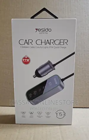 Yesido Y53 QC3.0 Car Charger 97W Five Ports Fast Charger
