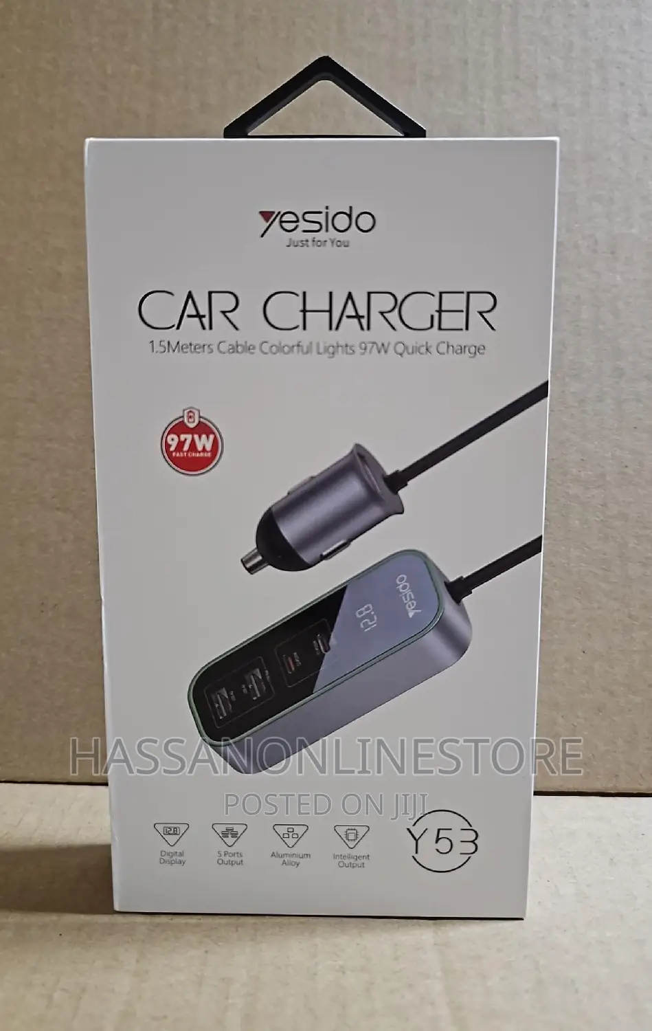 Yesido Y53 QC3.0 Car Charger 97W Five Ports Fast Charger