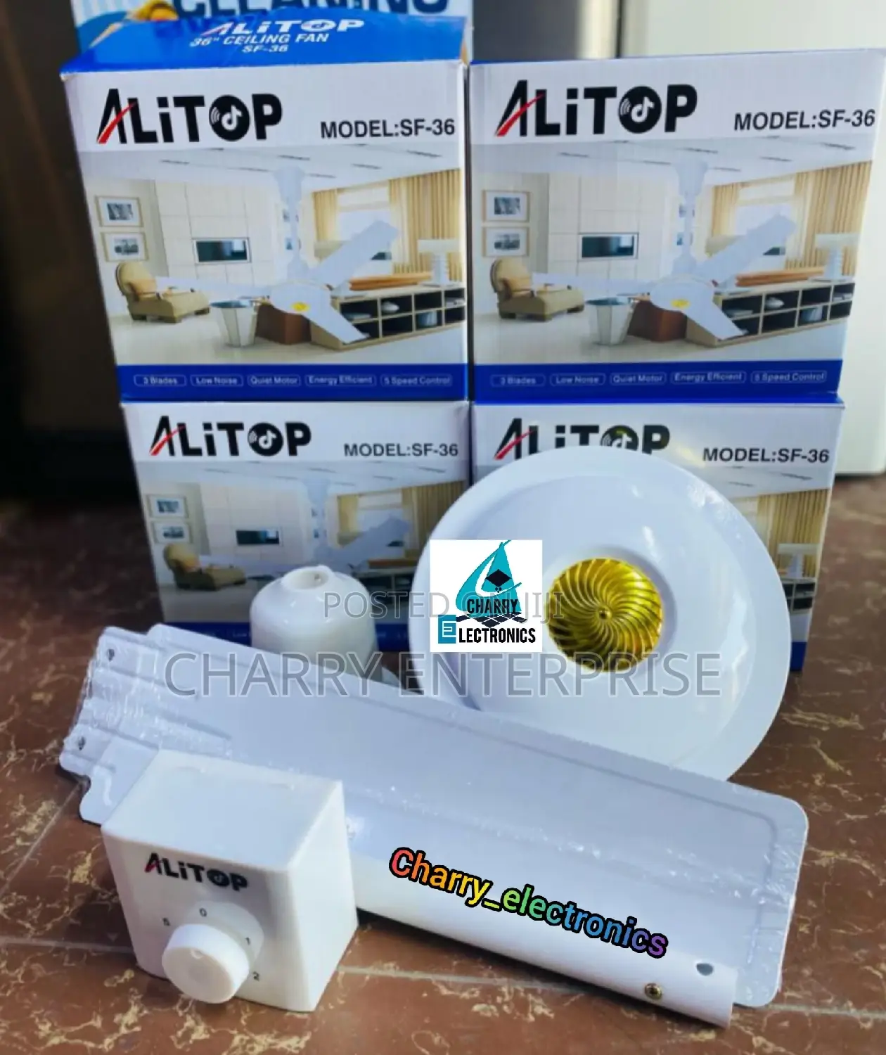 Alitop Ceiling Fan With 3 Blades Size 36" Low Noise