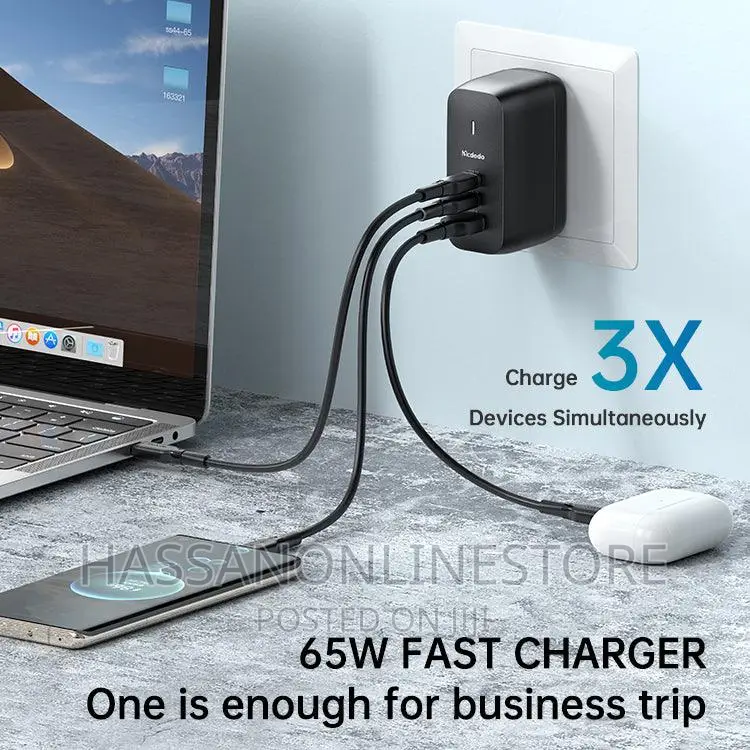 McDodo CH-8442 Gan 65W 3-Port Mini Fast Charger