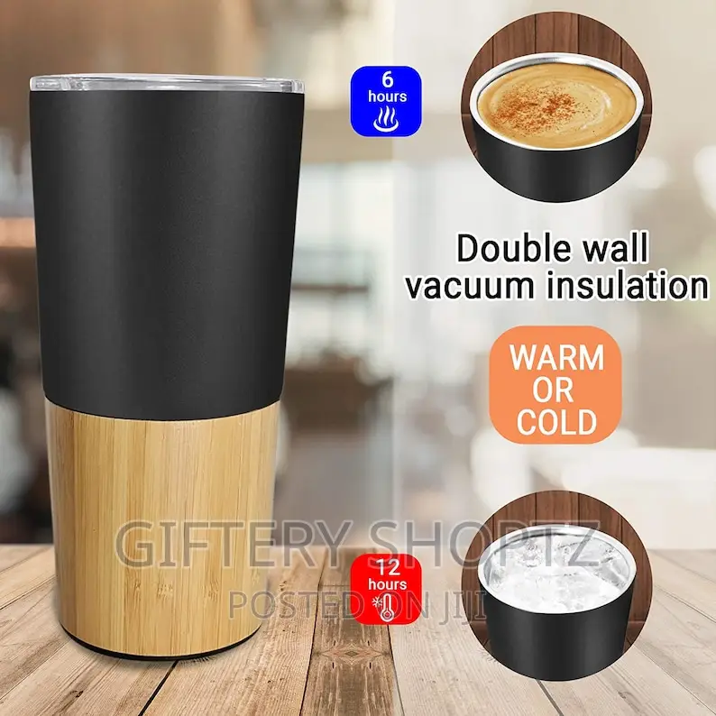 Stainless Steel Bamboo Thermal Travel Mug