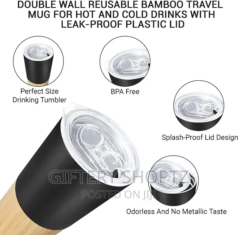 Stainless Steel Bamboo Thermal Travel Mug