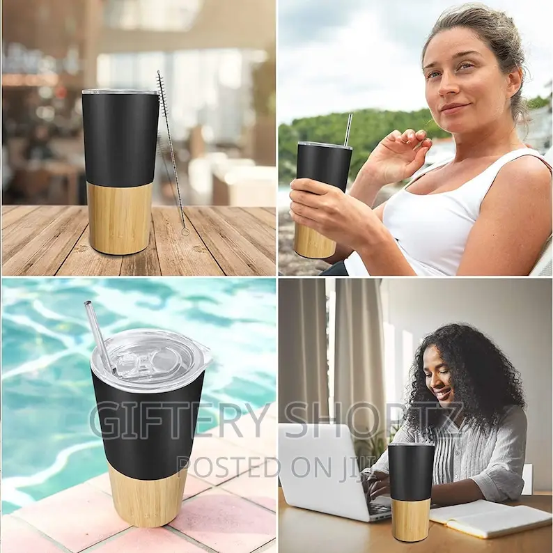 Stainless Steel Bamboo Thermal Travel Mug
