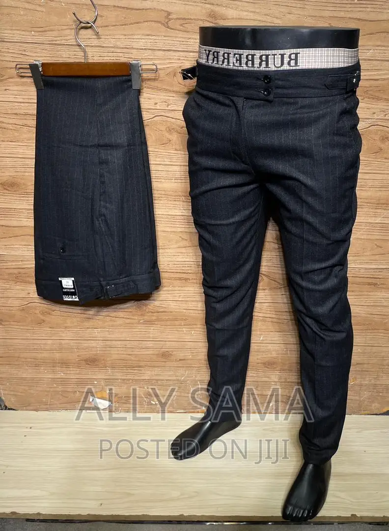 Mens Cloth Pants Black Lines Quality