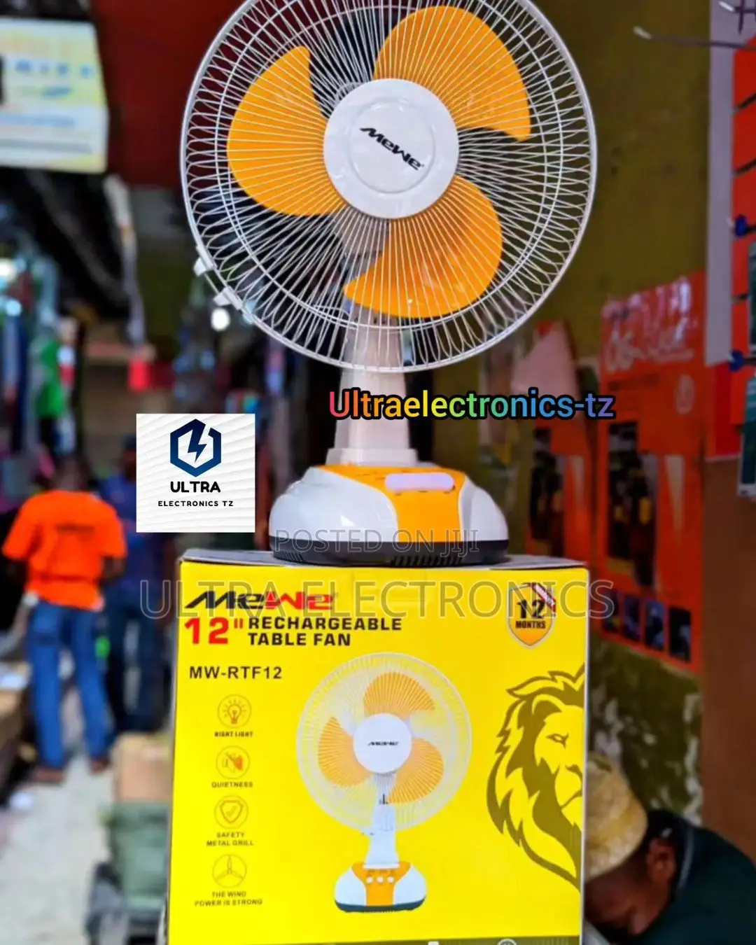 Mewe Rechargeable Table Fan With 12 Inches 