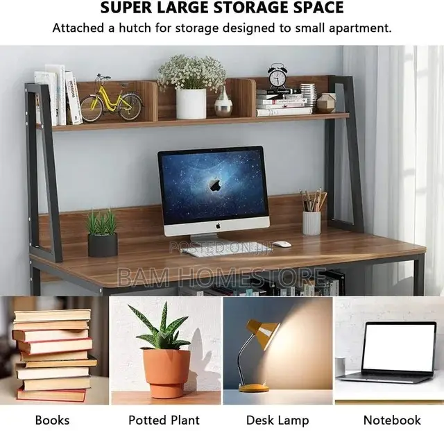 Laptop Study Table With Shelves