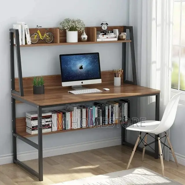 Laptop Study Table With Shelves