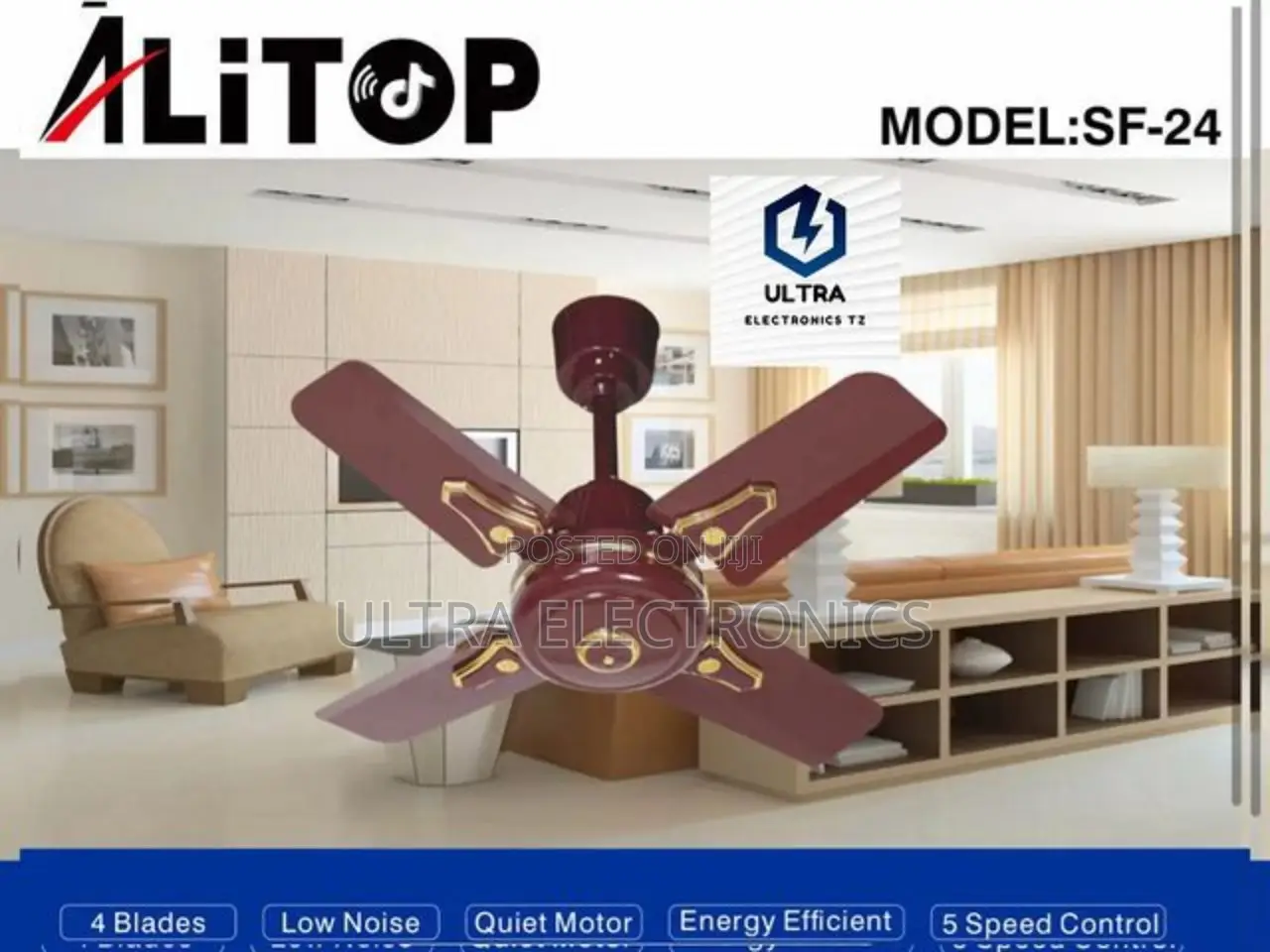 Alitop Ceiling Fan With 24 Inches 4 Blades
