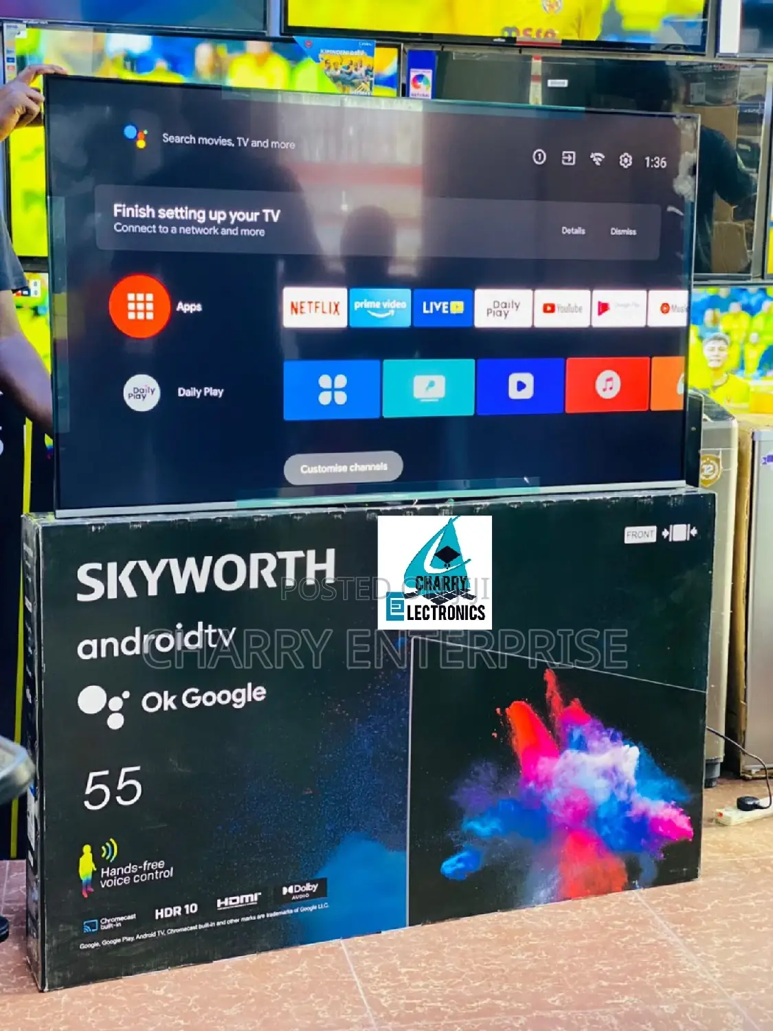 Skyworth Android Tv 55 Inch HDR10 Hands Free Voice Control