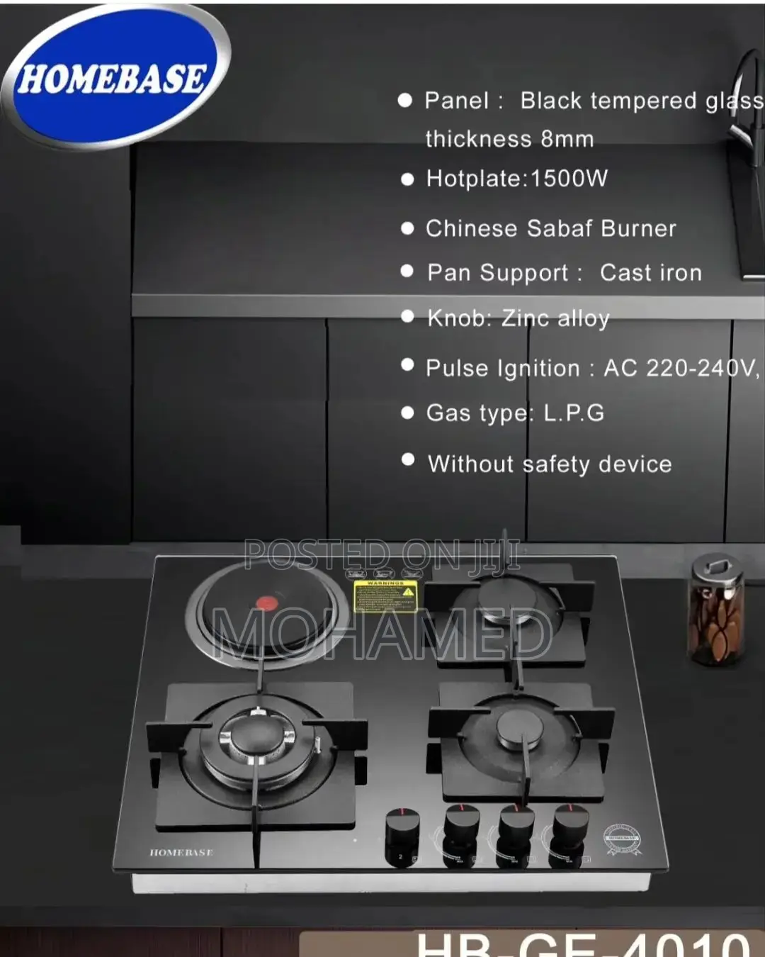 Homebase 3gas 1electric Cooker/Jiko